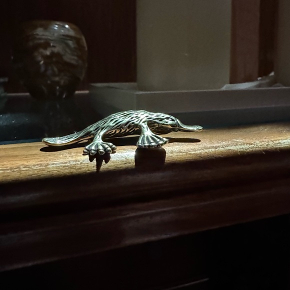 Solid Brass Platypus Vintage-style Sculpture Desk Decor - Picture 11 of 11